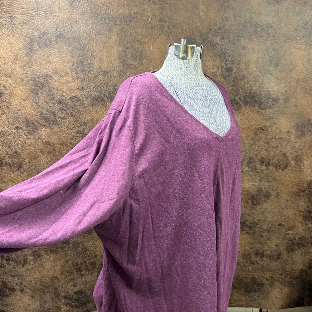 Just My Size heathered purple crewneck long sleeve top in 4X‎